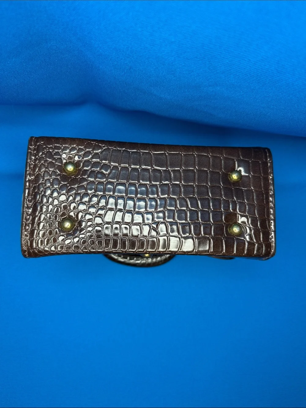 VINTAGE JACLYN USA CROCODILE ALLIGATOR TYPE TOP HANDLE BOX HANDBAG 1960'S 1970'S